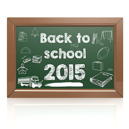 simsearch:400-06178203,k - Back to school green blackboard image with hi-res rendered artwork that could be used for any graphic design. Stockbilder - Microstock & Abonnement, Bildnummer: 400-08035173