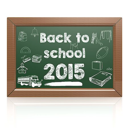 simsearch:400-04748799,k - Back to school green blackboard image with hi-res rendered artwork that could be used for any graphic design. Foto de stock - Super Valor sin royalties y Suscripción, Código: 400-08035173