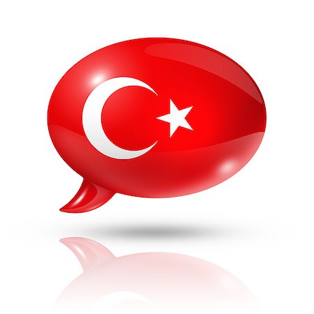 simsearch:400-04611875,k - three dimensional Turkey flag in a speech bubble isolated on white with clipping path Photographie de stock - Aubaine LD & Abonnement, Code: 400-08035335