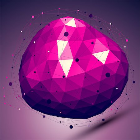 simsearch:400-08041909,k - Purple geometric vector abstract 3D complicated lattice backdrop, lilac deformed conceptual gemstone illustration. Photographie de stock - Aubaine LD & Abonnement, Code: 400-08035382