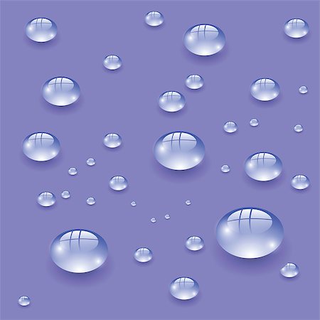 colorful illustration  with set of water drops on blue background Stock Photo - Budget Royalty-Free & Subscription, Code: 400-08035492