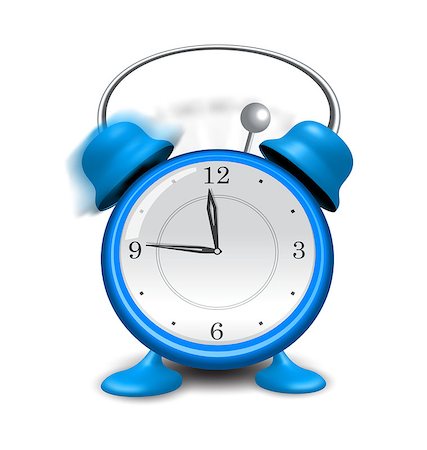 simsearch:700-05974049,k - Illustration blue alarm clock close up, isolated on white background - vector Stock Photo - Budget Royalty-Free & Subscription, Code: 400-08035516