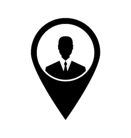 simsearch:400-08649785,k - Icon tag avatar businessman suit head sign black - vector Stock Photo - Budget Royalty-Free & Subscription, Code: 400-08035528