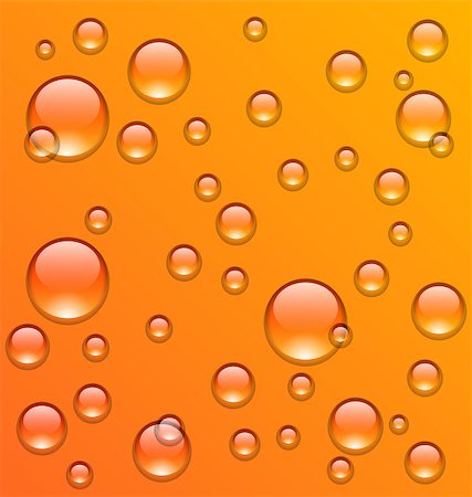 simsearch:649-07736869,k - Illustration clean water droplets on orange surface - vector Foto de stock - Super Valor sin royalties y Suscripción, Código: 400-08035544