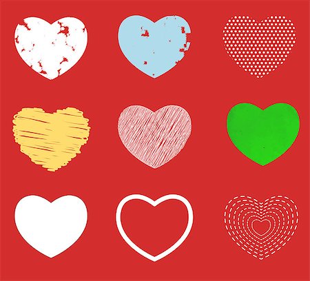 simsearch:400-08415609,k - Vector hearts set.  vector illustration image Stock Photo - Budget Royalty-Free & Subscription, Code: 400-08035610