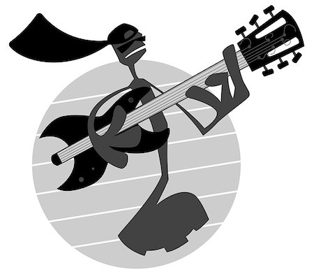 simsearch:400-08163199,k - Mascot Illustration Featuring a Music Note Playing the Guitar Stock Photo - Budget Royalty-Free & Subscription, Code: 400-08035918