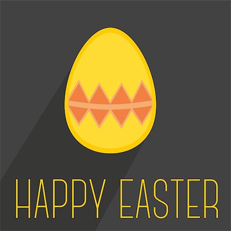 easter eggs in a dark color - Flat vector easter egg with wishes on dark background with long shadow Stock Photo - Budget Royalty-Free & Subscription, Code: 400-08035968