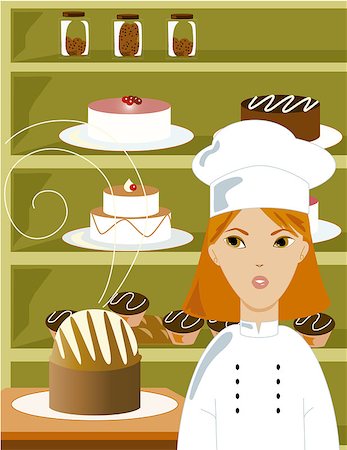 design chocolate cake - It is an illustration in a eps file Foto de stock - Super Valor sin royalties y Suscripción, Código: 400-08035992