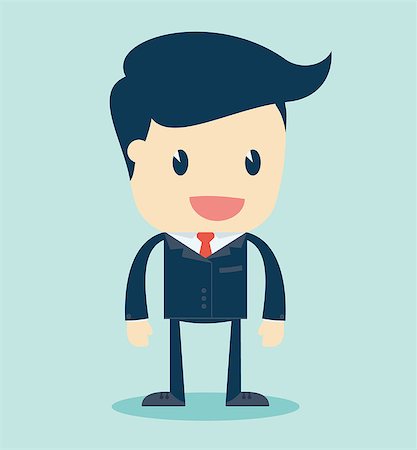 simsearch:400-08497774,k - Cartoon Illustration of a Speaking Businessman on a Blue Background. Vector Illustration. Foto de stock - Super Valor sin royalties y Suscripción, Código: 400-08036089