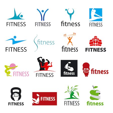sticker - set of vector logos fitness and sports Stock Photo - Budget Royalty-Free & Subscription, Code: 400-08036191