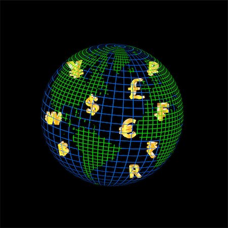 rand - World wire with currency symbol inside Foto de stock - Super Valor sin royalties y Suscripción, Código: 400-08036265