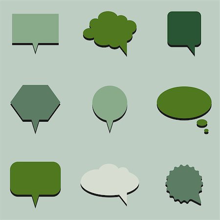 simsearch:400-08506267,k - Green different shapes communication bubbles in vector Stock Photo - Budget Royalty-Free & Subscription, Code: 400-08036267