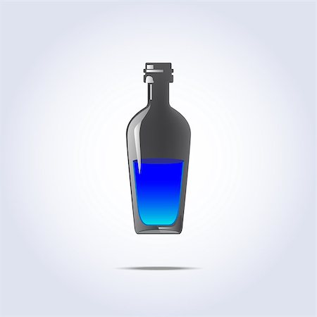 bottle icon in vector with blue liquid Foto de stock - Super Valor sin royalties y Suscripción, Código: 400-08036274