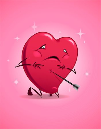 photojope (artist) - Valentine funny wounded heart cartoon vector illustration. Photographie de stock - Aubaine LD & Abonnement, Code: 400-08036313