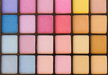 background of colorful blue, pink and yellow eye shadows palette Stock Photo - Budget Royalty-Free & Subscription, Code: 400-08036345