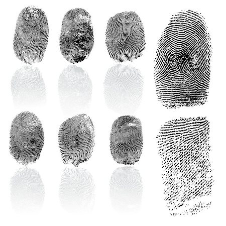 Set of fingerprints, vector illustration isolated on white Stockbilder - Microstock & Abonnement, Bildnummer: 400-08036356