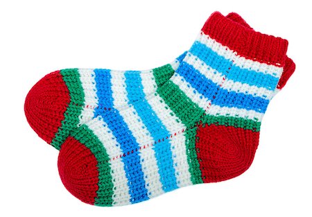 paleka (artist) - Pair of colorful socks on white background Photographie de stock - Aubaine LD & Abonnement, Code: 400-08036408