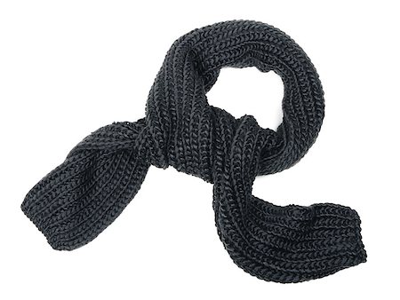 paleka (artist) - Black knitted scarf on white background Photographie de stock - Aubaine LD & Abonnement, Code: 400-08036416
