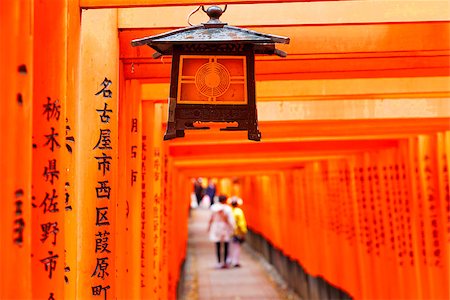 Red Tori Gate at Fushimi Inari Shrine in Kyoto, Japan Stock Photo - Budget Royalty-Free & Subscription, Code: 400-08036491