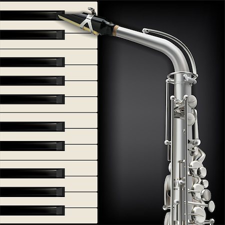 simsearch:400-04767338,k - abstract musical black background with saxophone and piano Stockbilder - Microstock & Abonnement, Bildnummer: 400-08036505