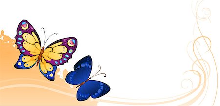 Flying bright butterflies. Background for beauty and a sense of celebration Stock Photo - Budget Royalty-Free & Subscription, Code: 400-08036520