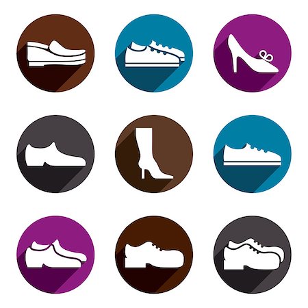 simsearch:400-04822050,k - Shoes vector icon set. Photographie de stock - Aubaine LD & Abonnement, Code: 400-08036562