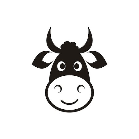 simsearch:400-09115208,k - Cute black vector cow head icon on white Foto de stock - Super Valor sin royalties y Suscripción, Código: 400-08036591