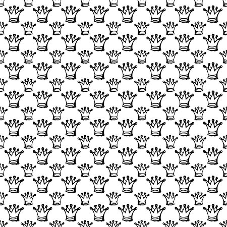 white seamless pattern with black abstract crown Stock Photo - Budget Royalty-Free & Subscription, Code: 400-08036713