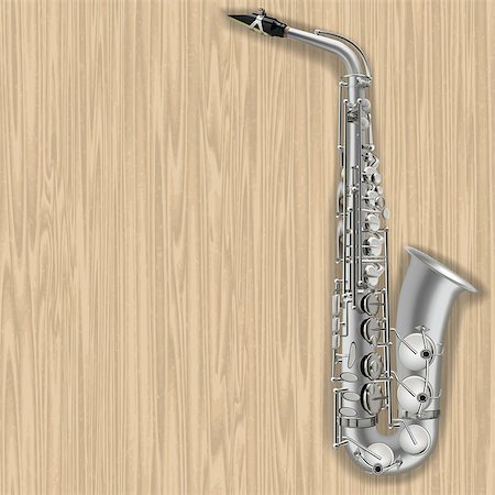 simsearch:400-08507108,k - abstract beige grunge wooden background with silver saxophone Photographie de stock - Aubaine LD & Abonnement, Code: 400-08036765