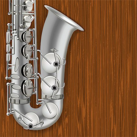 simsearch:400-08507108,k - abstract brown grunge wooden background with silver saxophone Photographie de stock - Aubaine LD & Abonnement, Code: 400-08036766