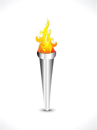 fire torch - abstract flaming torch vector illustration Stock Photo - Budget Royalty-Free & Subscription, Code: 400-08036939