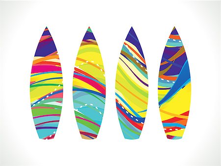 simsearch:400-04118162,k - abstract colorful rainbow surf board vector illustration Stock Photo - Budget Royalty-Free & Subscription, Code: 400-08036986