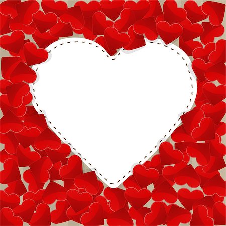 simsearch:400-04731188,k - Big white paper heart with small red hearts. Vector illustration Foto de stock - Super Valor sin royalties y Suscripción, Código: 400-08037003