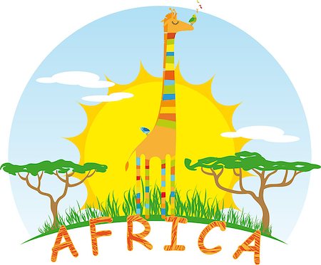 Sunny Giraffe on Background of the African Sun Stock Photo - Budget Royalty-Free & Subscription, Code: 400-08037172