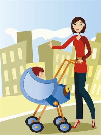 fashion for mother baby - illustration eps file Stock Photo - Budget Royalty-Free & Subscription, Code: 400-08037359