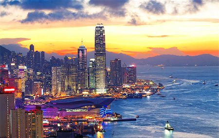 simsearch:400-07669007,k - hongkong modern asia city night Stock Photo - Budget Royalty-Free & Subscription, Code: 400-08037443