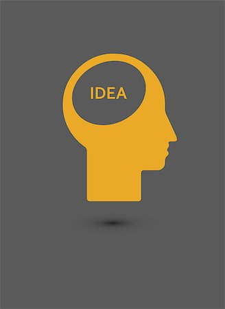 Human head creating a new idea. Creative Idea. vector illustration Stock Photo - Budget Royalty-Free & Subscription, Code: 400-08037680