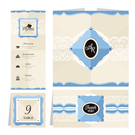 simsearch:400-07222476,k - Set of retro wedding cards vector illustration Fotografie stock - Microstock e Abbonamento, Codice: 400-08037714