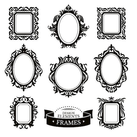 simsearch:400-06922170,k - Set of vintage baroque frames vector illustration Photographie de stock - Aubaine LD & Abonnement, Code: 400-08037738