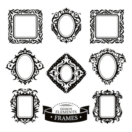 simsearch:400-07571123,k - Set of vintage baroque frames vector illustration Foto de stock - Super Valor sin royalties y Suscripción, Código: 400-08037739