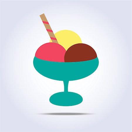Different tastes ice-cream in a glass . Vector illustration Stock Photo - Budget Royalty-Free & Subscription, Code: 400-08037843