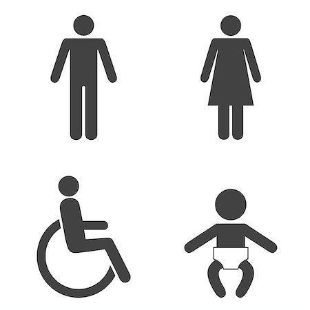 Set of toilet people signs. Vector illustration Stock Photo - Budget Royalty-Free & Subscription, Code: 400-08037890