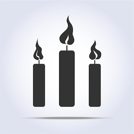 three candles icon in vector with flame Stock Photo - Budget Royalty-Free & Subscription, Code: 400-08037990