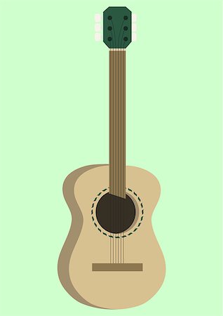 simsearch:400-07505739,k - Acoustic guitar design, guitar from a light tree with black strings, vector illustration Stock Photo - Budget Royalty-Free & Subscription, Code: 400-08038002