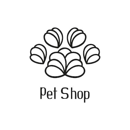 simsearch:400-08346248,k - Original pet shop logo with pet paw and hand drawn text, vector illustration Stock Photo - Budget Royalty-Free & Subscription, Code: 400-08038086