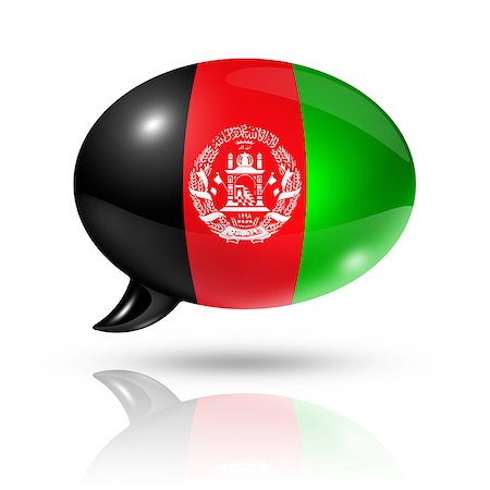 simsearch:400-05071010,k - three dimensional Afghanistan flag in a speech bubble isolated on white with clipping path Stock Photo - Budget Royalty-Free & Subscription, Code: 400-08038223