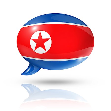 person words speech bubble not phone not outdoors - three dimensional North Korea flag in a speech bubble isolated on white with clipping path Stock Photo - Budget Royalty-Free & Subscription, Code: 400-08038243