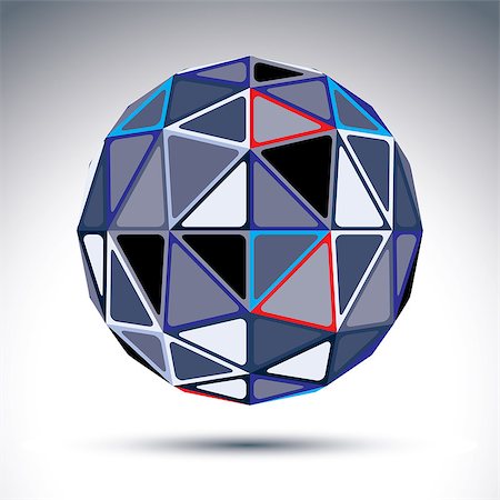 symbol of globe - Complicated gray urban spherical object, 3d fractal metal disco ball constructed from isosceles triangles with outline, geometric illustration with a kaleidoscope visual effect. Foto de stock - Super Valor sin royalties y Suscripción, Código: 400-08038289