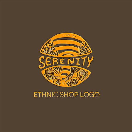 spa icon - Detailed hand drawn zentangle logo for ethnic shop, yoga studio, travel agency and other heartful businesses.  Serenity Stock Photo - Budget Royalty-Free & Subscription, Code: 400-08038597