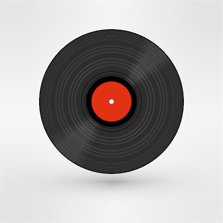 simsearch:400-05305007,k - Old, retro black record, LP, eps10 vector art image. isolated on white background Stock Photo - Budget Royalty-Free & Subscription, Code: 400-08038605